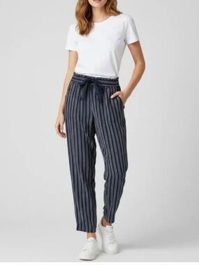 Zara striped navy pants